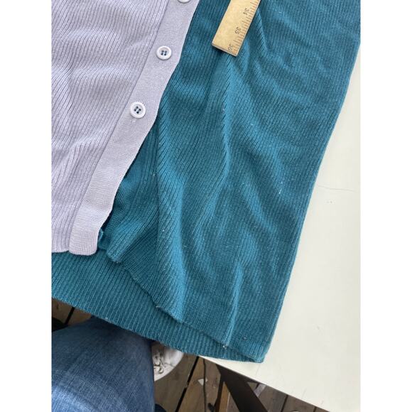 Busayo Dress Women Medium Purple Blue Ribbed‎ Sweater Knit Midi Button Wool - Picture 8 of 11